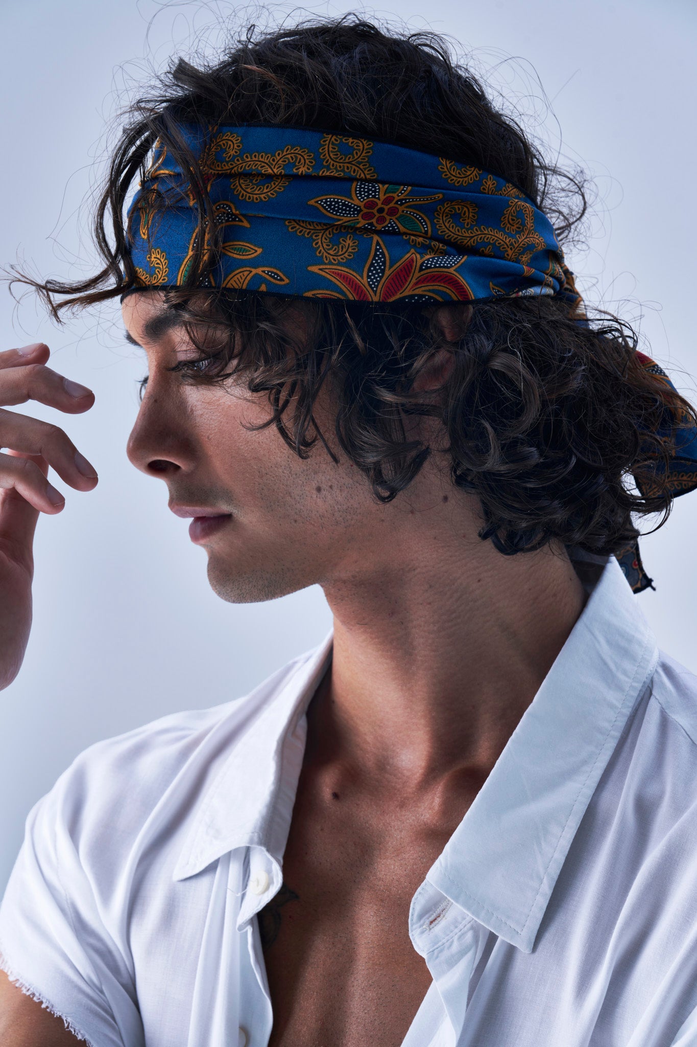 Long Hair Men's Fashion Head Wraps Hairstyle Headband Men